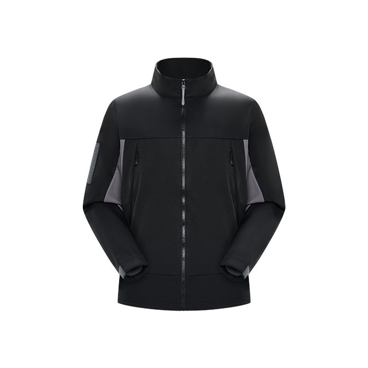 Herren Hybrid-Softshelljacke im Urban-Tech-Look mit hohem Stehkragen und verdecktem Reißverschluss Mune Fashion