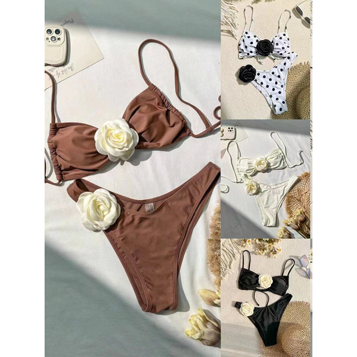 Ladies Elegant Bikini with Floral Decor Mune Fashion