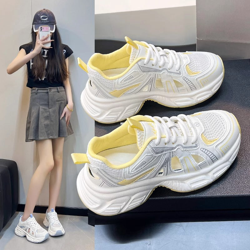 Women's Sporty Mesh Sneakers with Breathable Structure and Cushioned Sole Mune Fashion