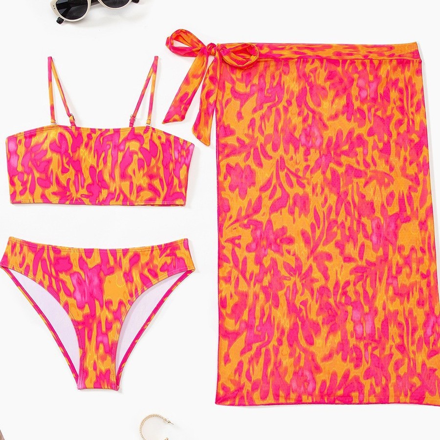 Women's Two-Piece Swimsuit Set with Colorful Floral Pattern Mune Fashion