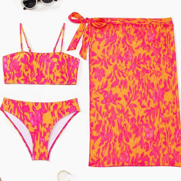 Women's Two-Piece Swimsuit Set with Colorful Floral Pattern Mune Fashion