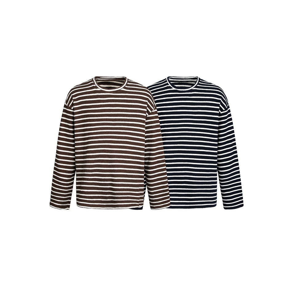 Unisex Striped Breton Sweater with Round Neck and Oversize Fit Mune Fashion
