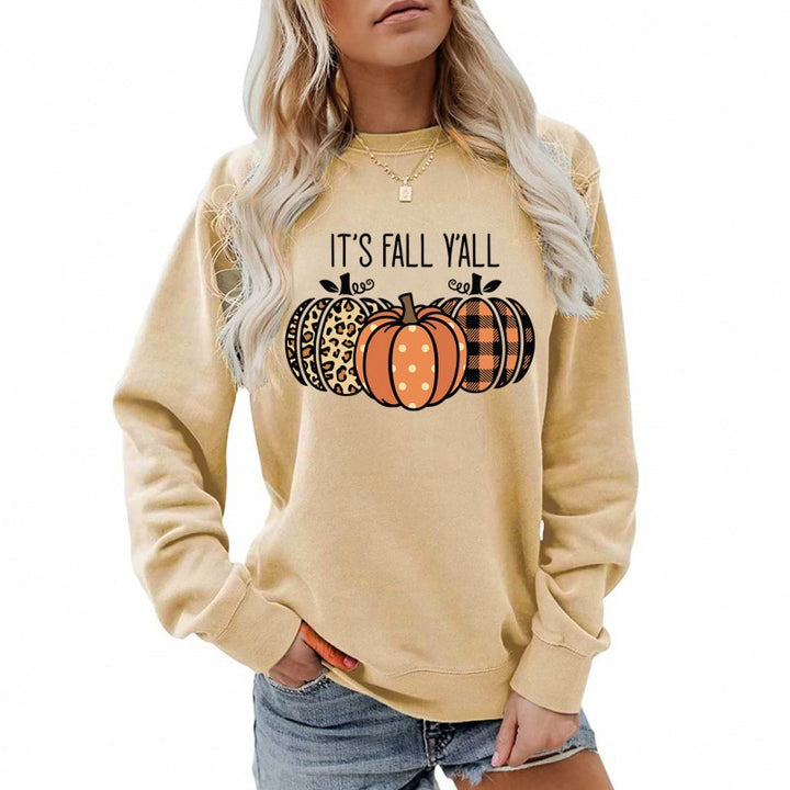 Women's casual autumn sweatshirt with pumpkin motif and round neck Mune Fashion