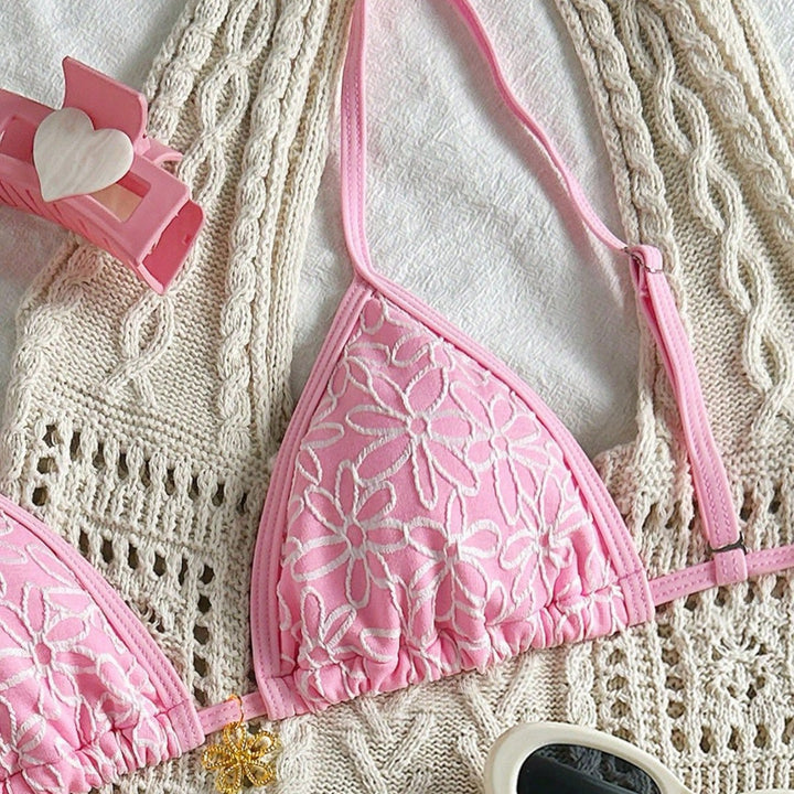 Women's Triangle Bikini with Floral Design Mune Fashion