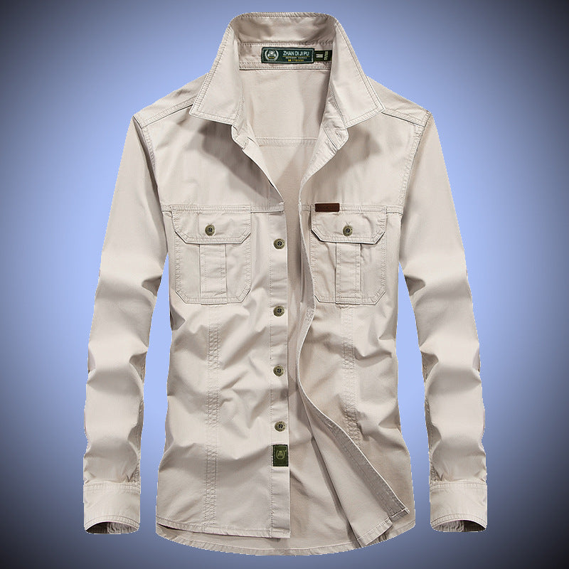 Men's Canvas Overshirt with Chest Flaps and Durable Cotton Blend Mune Fashion