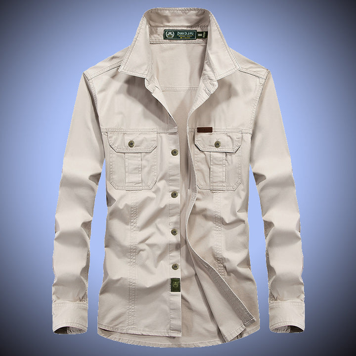 Men's Canvas Overshirt with Chest Flaps and Durable Cotton Blend Mune Fashion