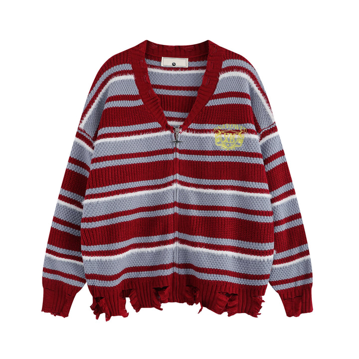 Women Casual Knit Sweater with Zipper Mune Fashion