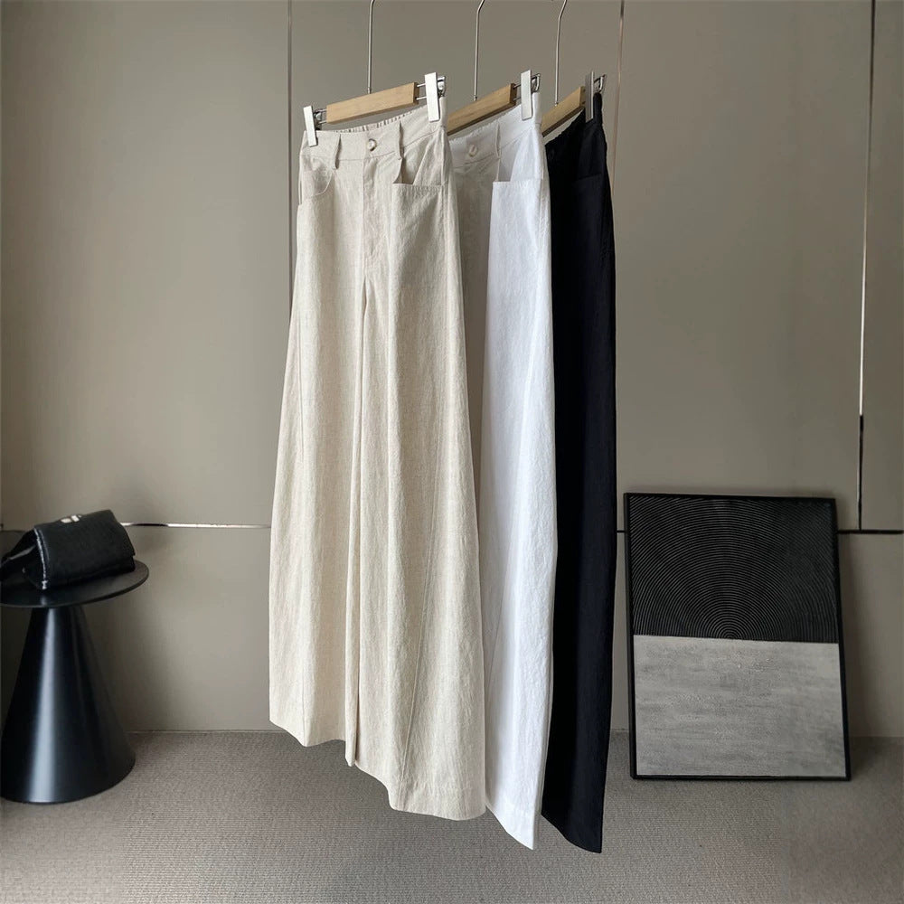 Women's Wide Linen Pants Mune Fashion 1789268742