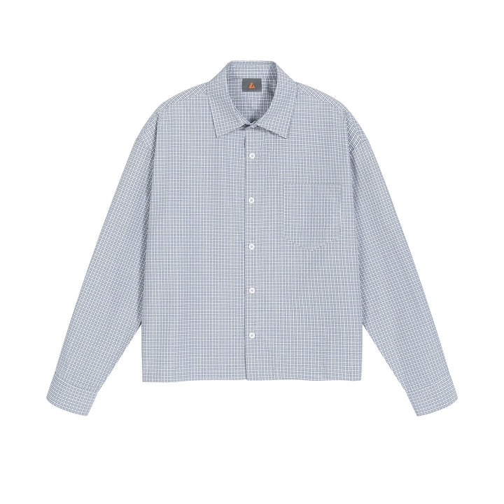 Men's Oversize Check Shirt with Chest Pocket and Fine Grid Pattern Mune Fashion