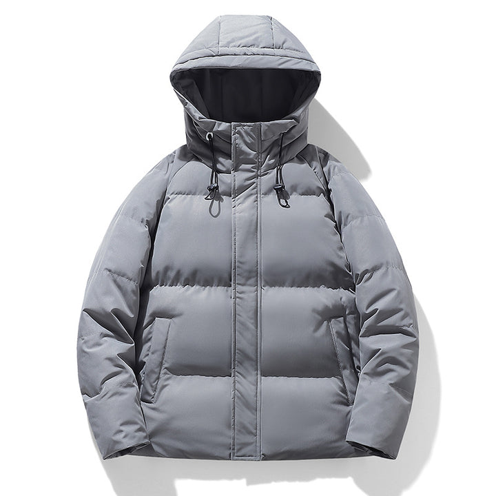 Men's Padded Hooded Transition Jacket with Thermo Filling and High Standing Collar Mune Fashion