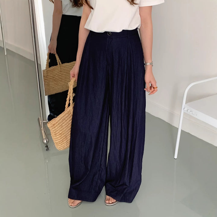 Damen Weite Leinenhose Mune Fashion