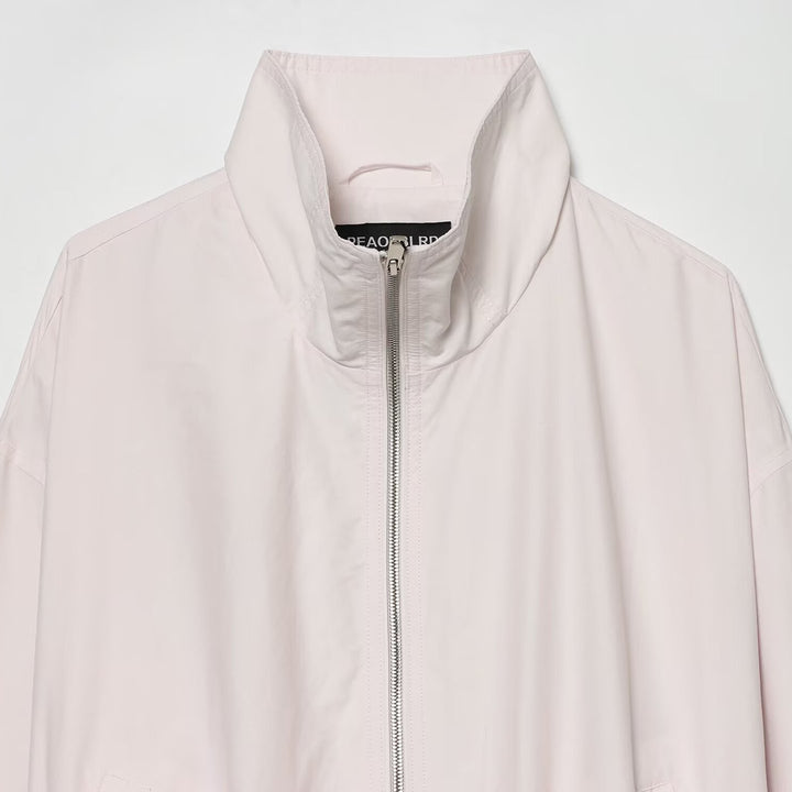 Women Cropped Boxy Transitional Jacket with High Funnel Neck and Two-Way Zipper Mune Fashion