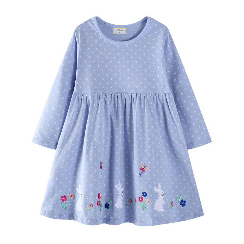 Girls cotton dress with cute rabbit motif Mune Fashion