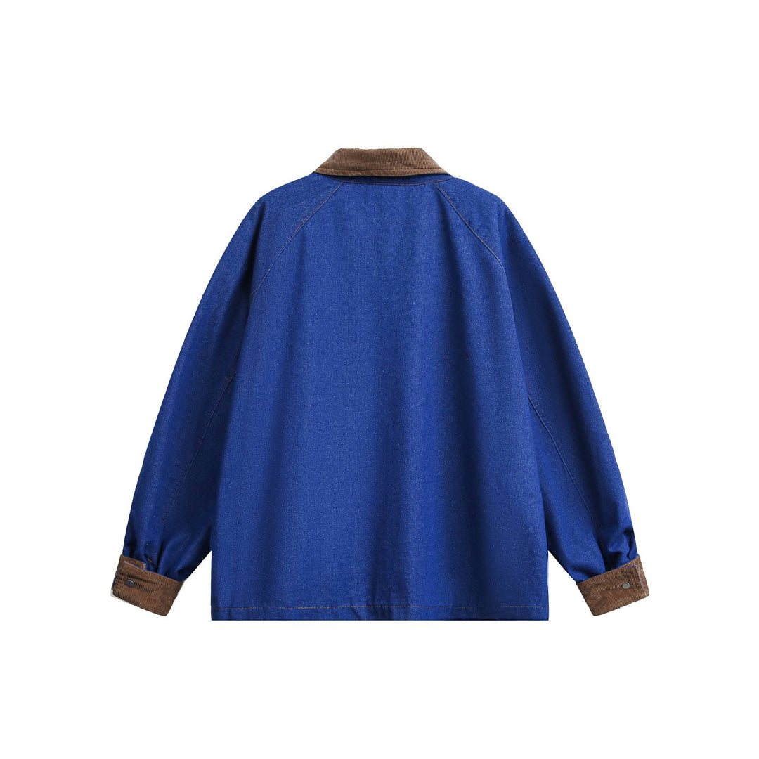 Unisex Kastig cut denim jacket with cord collar and utility details Mune Fashion