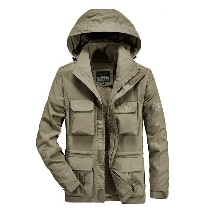 Men's field parka with detachable hood, breathable mesh lining, and versatile front pockets Mune Fashion