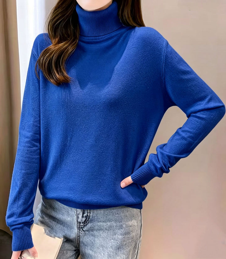 Women's turtleneck sweater with dropped fit and ribbed cuffs Mune Fashion