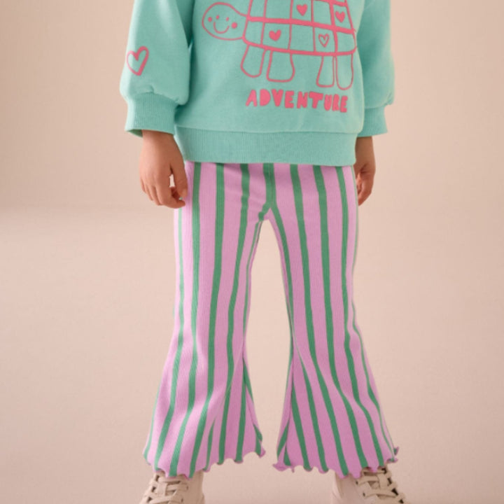 Women's flared pants with colorful striped pattern Mune Fashion
