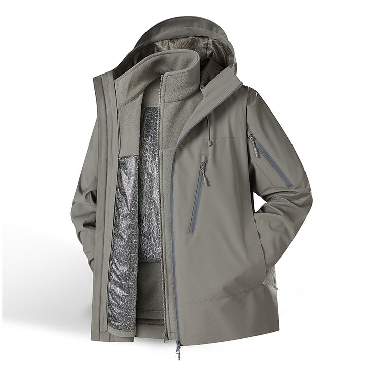 Women's two-piece waterproof functional jacket set with removable fleece inner jacket Mune Fashion