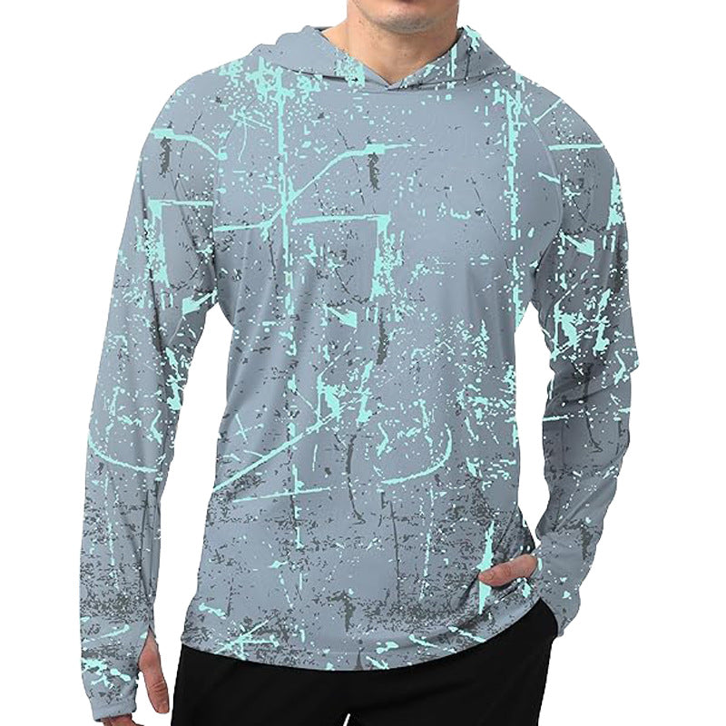 Men's sporty hoodie with abstract print