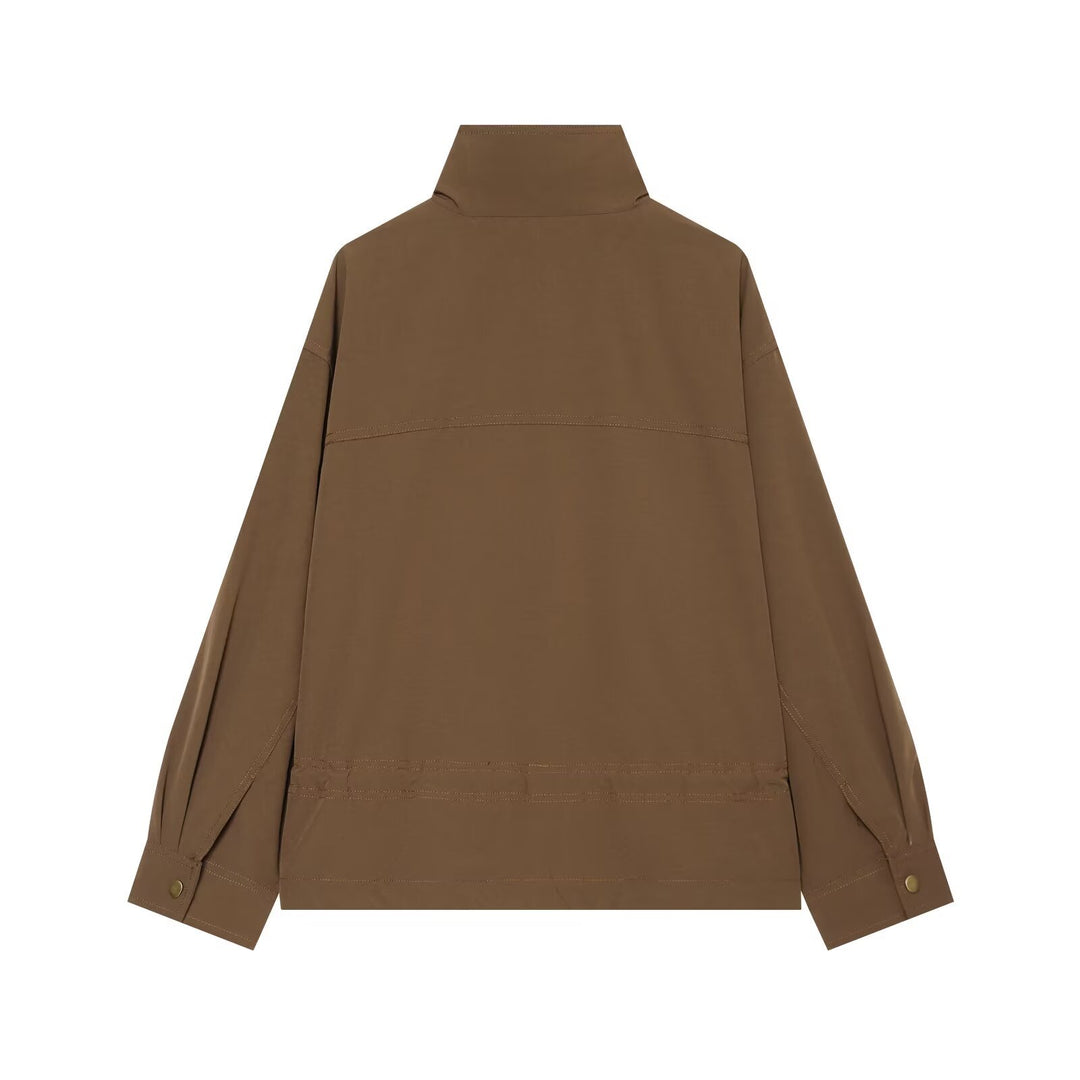 Women’s transitional jacket with standing collar, drawstring and utility pockets Mune Fashion