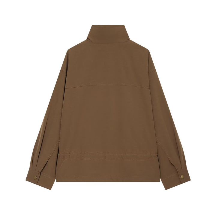 Women’s transitional jacket with standing collar, drawstring and utility pockets Mune Fashion