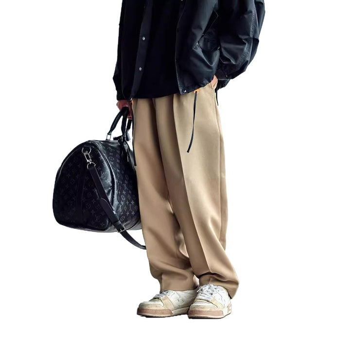 Men's Wide Chino Trousers with Pleats and Loose Fit Mune Fashion