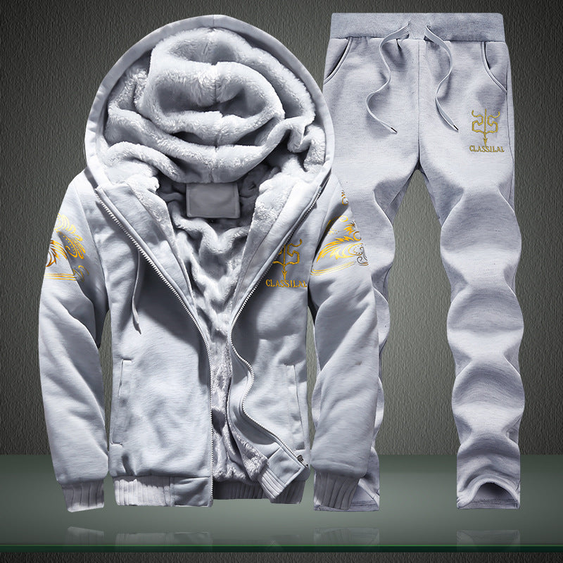 Men's Fleece-Lined Leisure Set with Hoodie and Thermal Joggers Mune Fashion