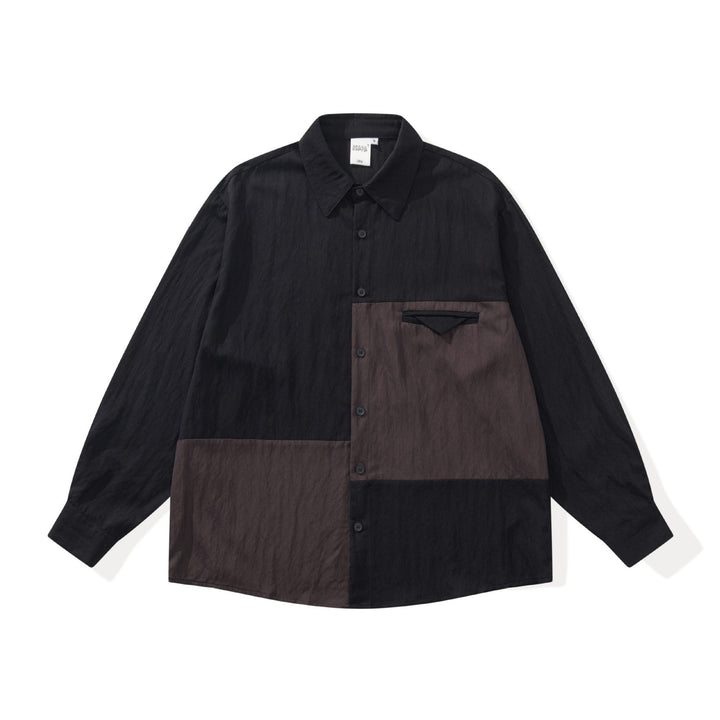 Unisex Oversized Shirt Jacket in Patchwork Design Mune Fashion