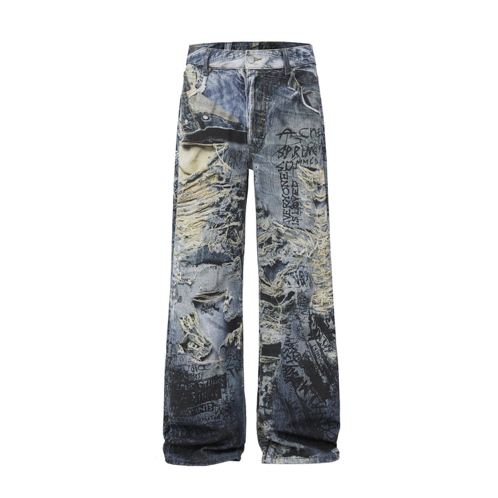 Men's Fashion Loose-Fitting Destroyed Jeans Mune Fashion