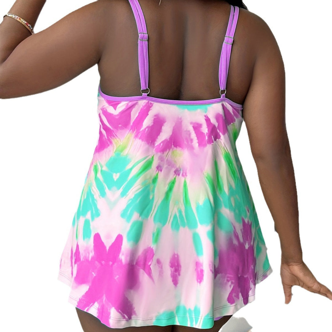 Ladies tankini with loose fit and colorful batik design Mune Fashion