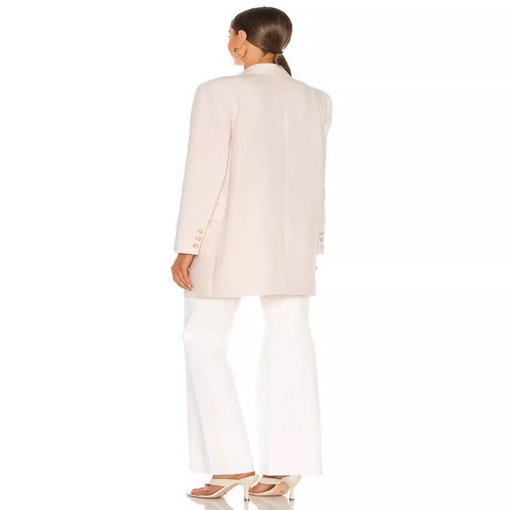 Women's Longline Oversized Blazer in Double-Breasted Tailoring with Extended Cut Mune Fashion