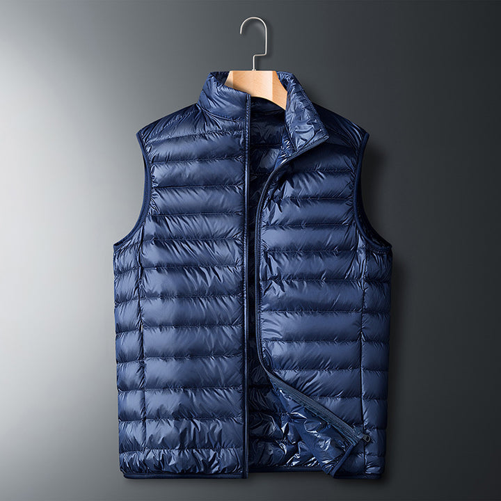 Men's ultralight quilted thermal vest with stand-up collar and windproof outer shell Mune Fashion
