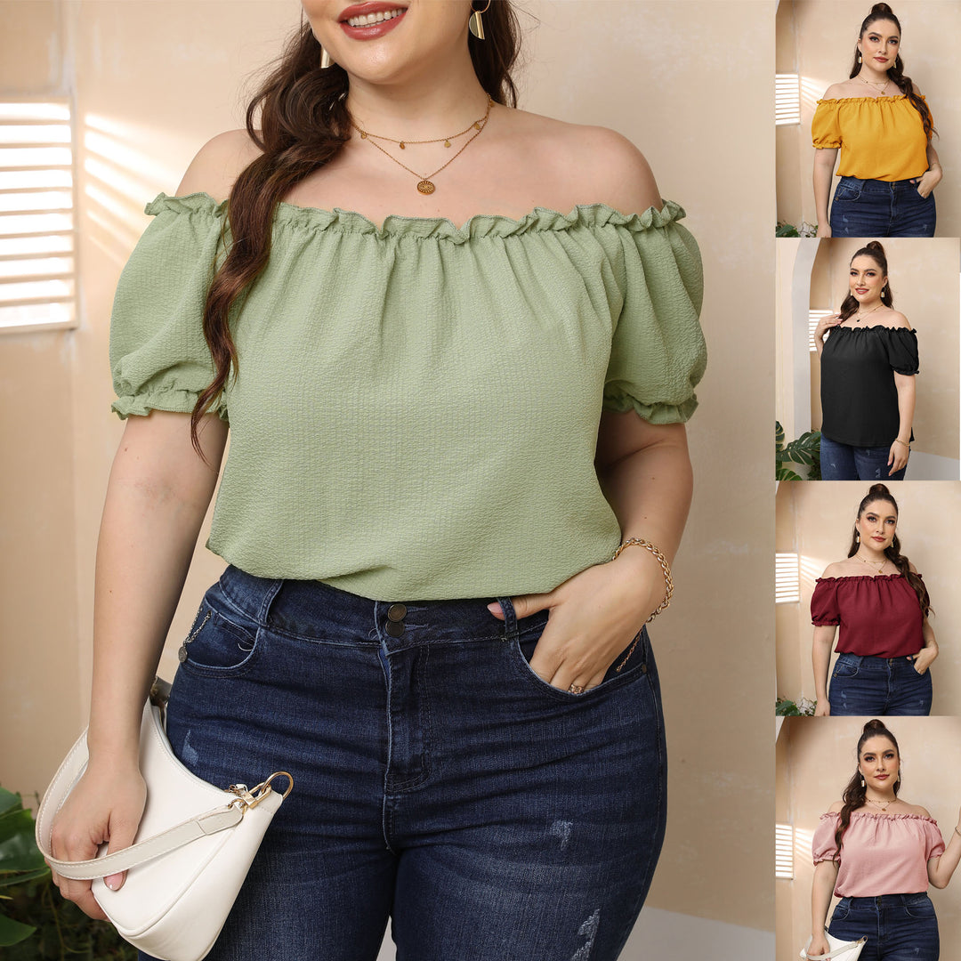 Women Off-Shoulder Top with Ruffle Mune Fashion