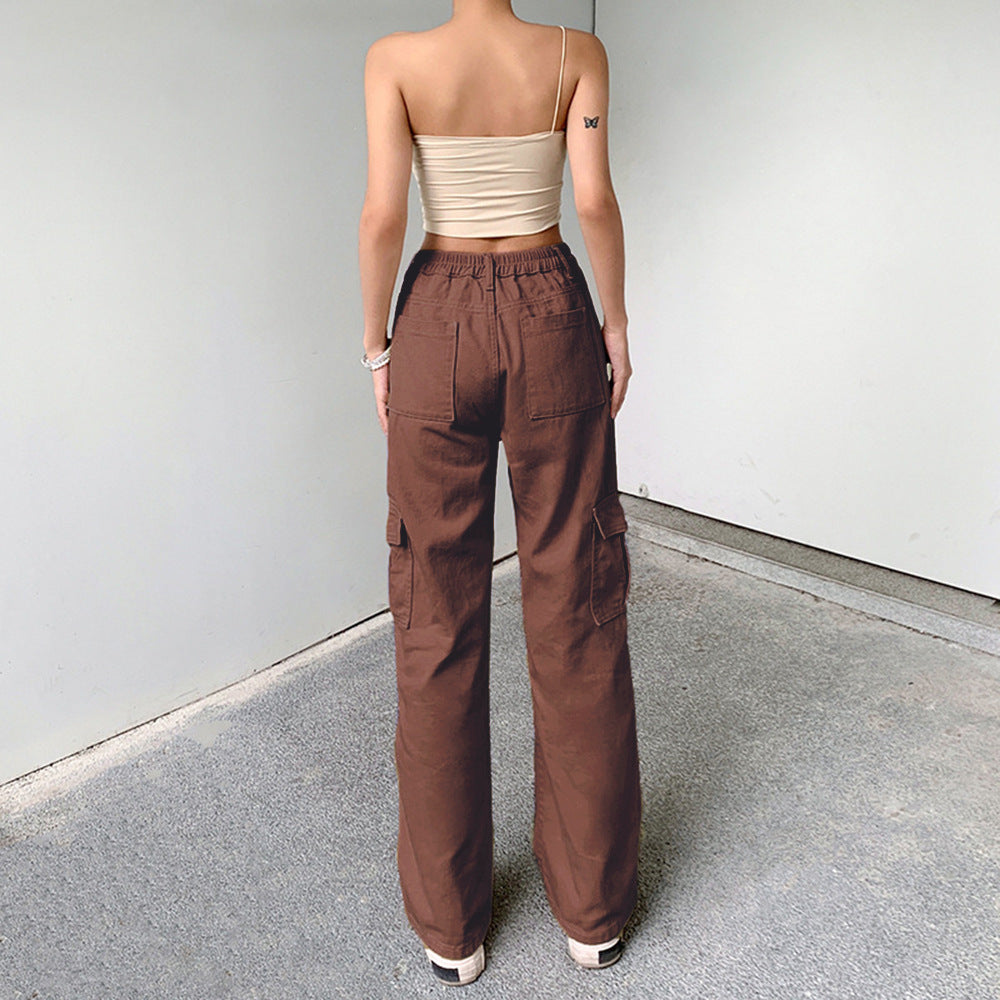 Women High-Waist Cargo Jeans in Relaxed-Fit with Wide Leg Mune Fashion