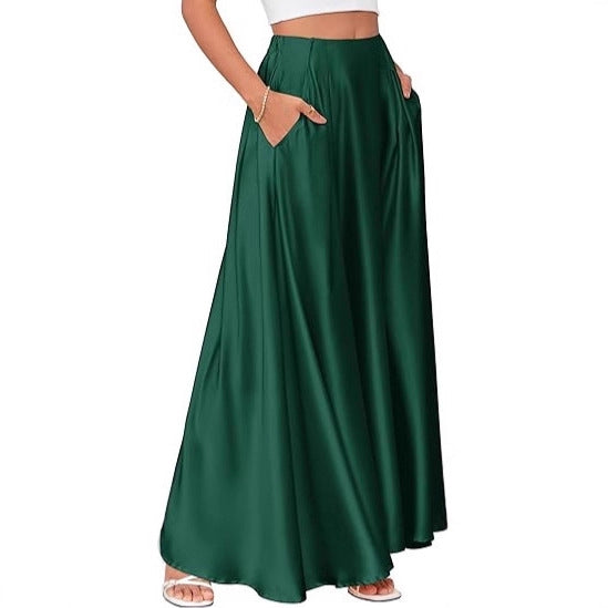 Ladies max skirt with pockets and figure-hugging high waistband made of flowing chiffon Mune Fashion