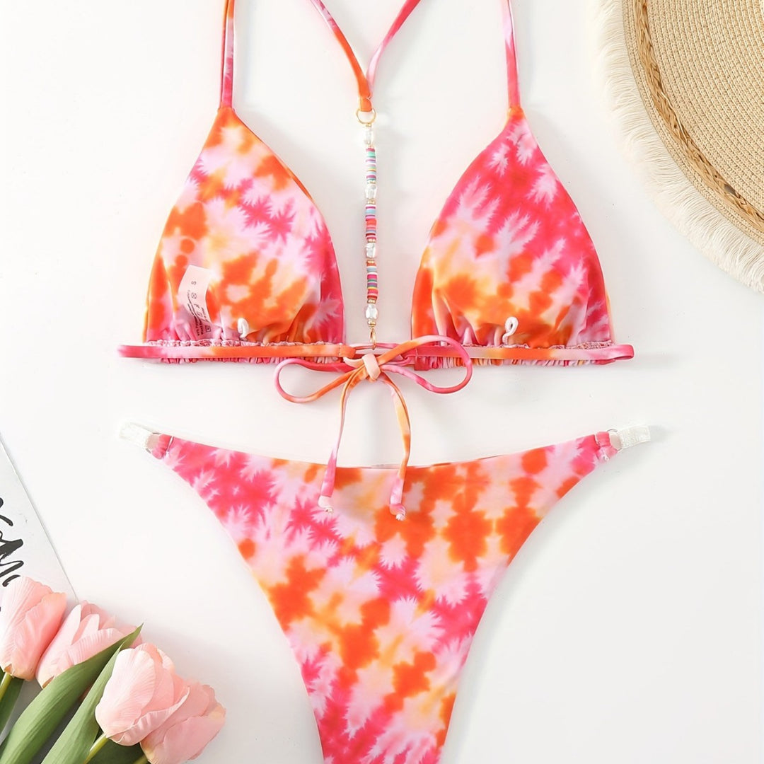 Women's Triangle Bikini with Fashionable Tie Design Mune Fashion