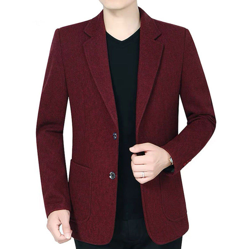 Men's Tailored Wool Blend Blazer in Casual Style with Patch Pockets Mune Fashion