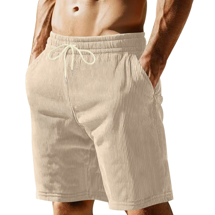 Men's knee-length Bermuda shorts with elastic waistband, drawstring, and side pockets Mune Fashion