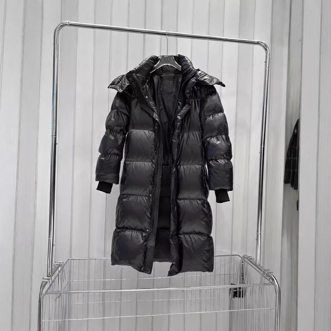 Women Long-cut quilted coat with high collar and warming down filling Mune Fashion