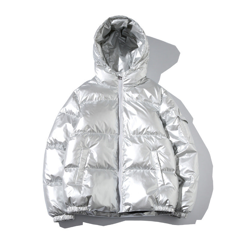 Men's High-Gloss Padded Hooded Jacket with Quilting and Thermo-Filling Mune Fashion