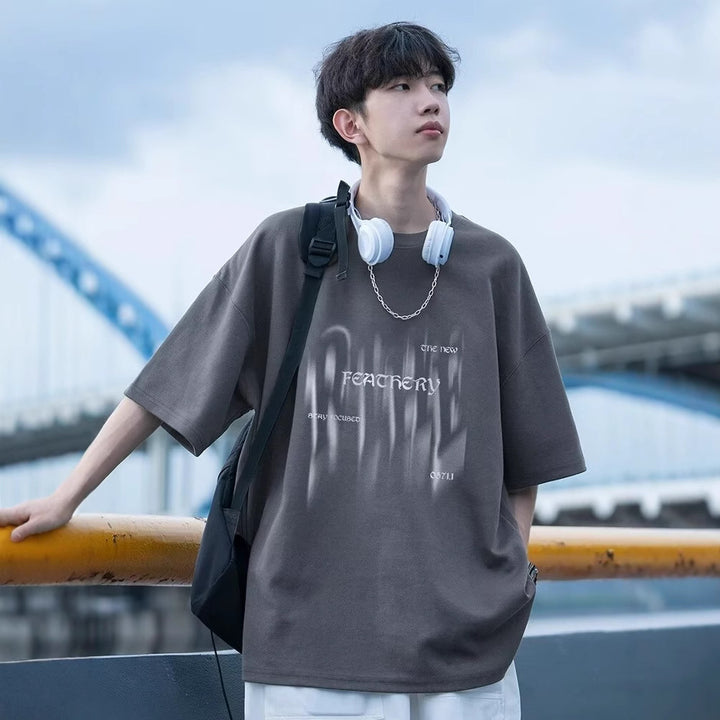 Men's Oversized T-Shirt with Creative Print Mune Fashion