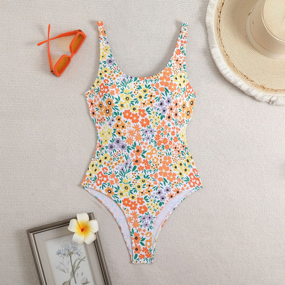 Ladies One-Piece Swimsuit with Floral Pattern Mune Fashion