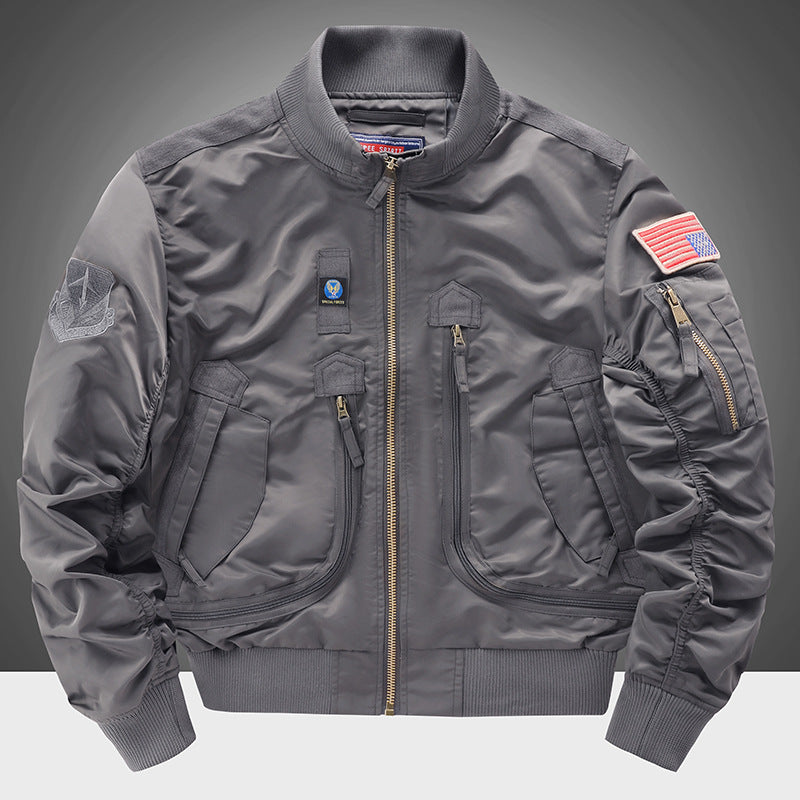 Men's Stylish Bomber Jacket with Insulating Inner Lining and Practical Pockets Mune