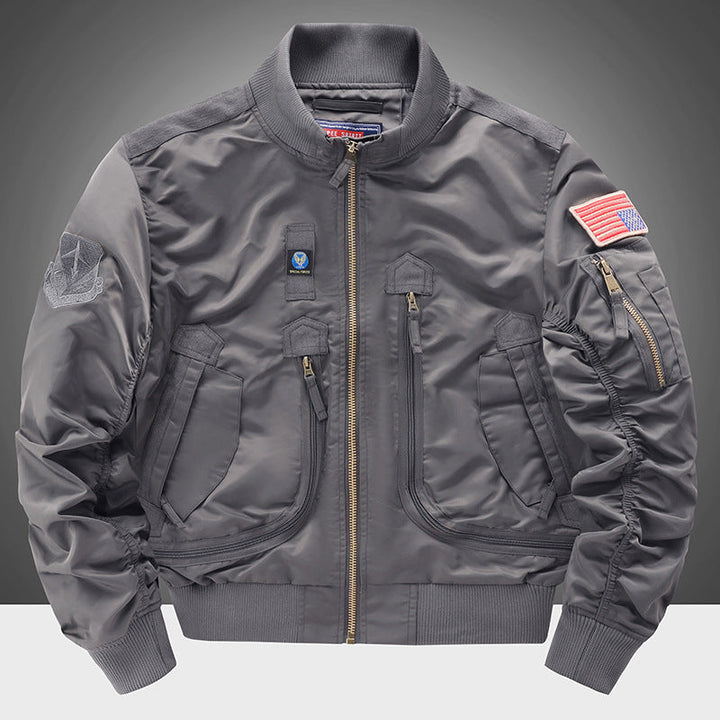 Men's Stylish Bomber Jacket with Insulating Inner Lining and Practical Pockets Mune