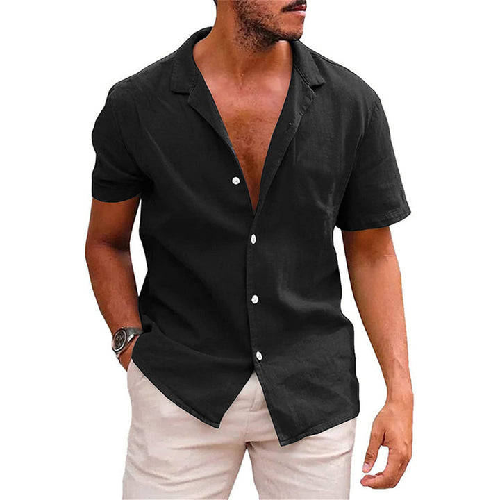 Men's Short Sleeve Leisure Shirt made of Lightweight Linen Mune Fashion