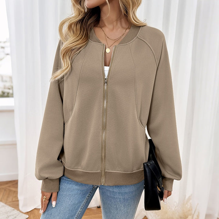 Women's Casual Bomber Jacket with Side Pockets Mune Fashion