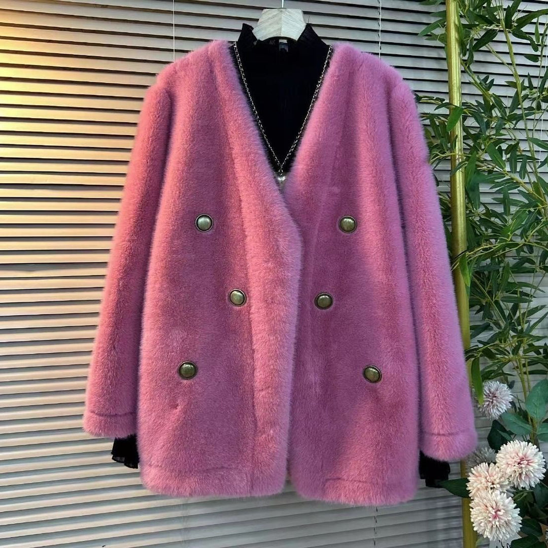 Women's Elegant Fur Jacket Mune Fashion