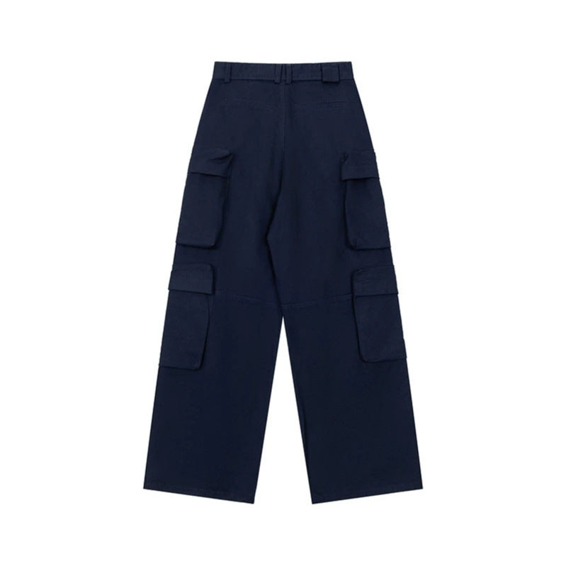 Women Wide Cargo Palazzo Pants with Multiple Pockets, High Waist and Statement Print Mune Fashion