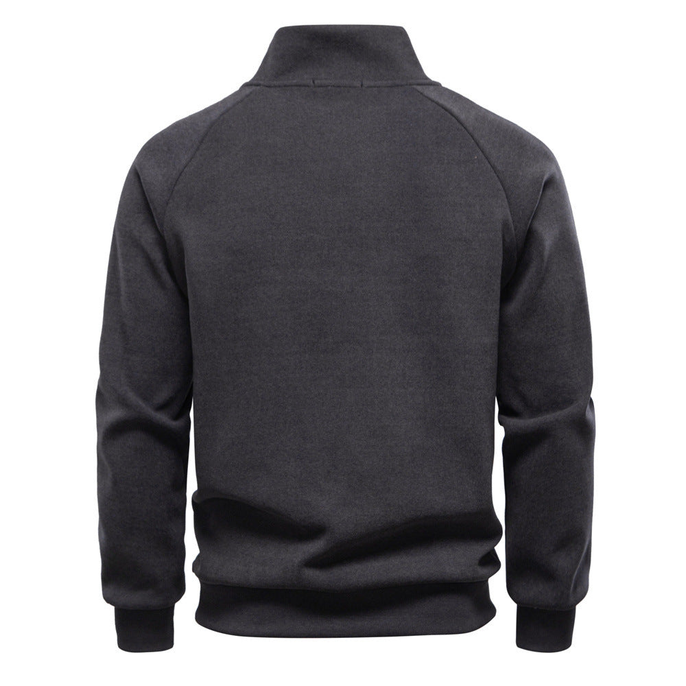 Men's stand-up collar sweater with asymmetric shoulder zipper and raglan sleeves Mune Fashion