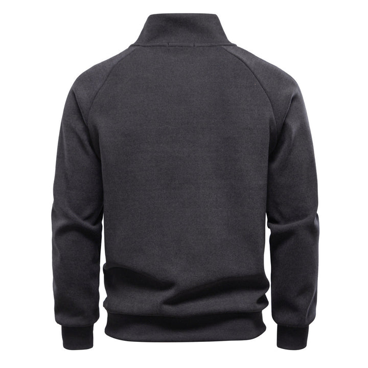 Men's stand-up collar sweater with asymmetric shoulder zipper and raglan sleeves Mune Fashion